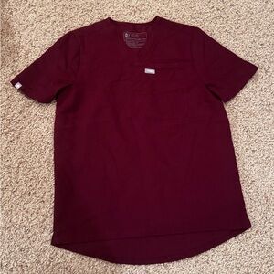 XXS Figs burgundy Kaya scrub top